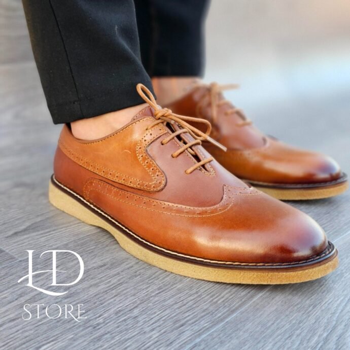 ⁦👞 حذاء كلاسيكي بروغ من الجلد الطبيعي | Chaussures Classiques Brogues en Cuir Véritable ✨⁩ - الصورة ⁦5⁩