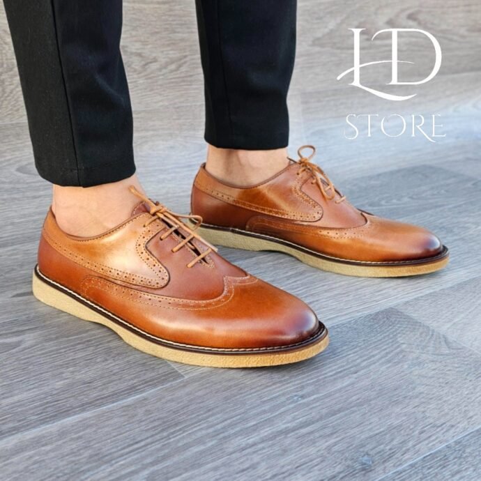 ⁦👞 حذاء كلاسيكي بروغ من الجلد الطبيعي | Chaussures Classiques Brogues en Cuir Véritable ✨⁩ - الصورة ⁦8⁩