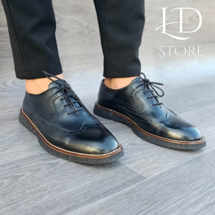 ⁦👞 حذاء كلاسيكي بروغ من الجلد الطبيعي | Chaussures Classiques Brogues en Cuir Véritable ✨⁩ - الصورة ⁦7⁩