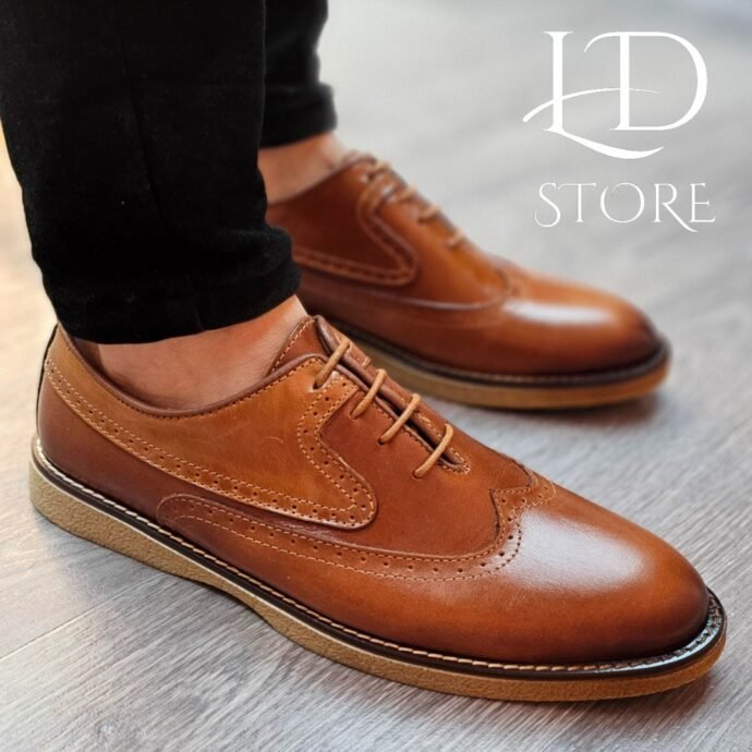 👞 حذاء كلاسيكي بروغ من الجلد الطبيعي | Chaussures Classiques Brogues en Cuir Véritable ✨
