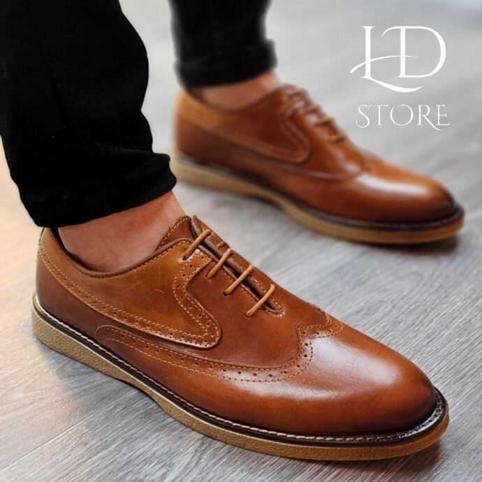 ⁦👞 حذاء كلاسيكي بروغ من الجلد الطبيعي | Chaussures Classiques Brogues en Cuir Véritable ✨⁩ - الصورة ⁦12⁩