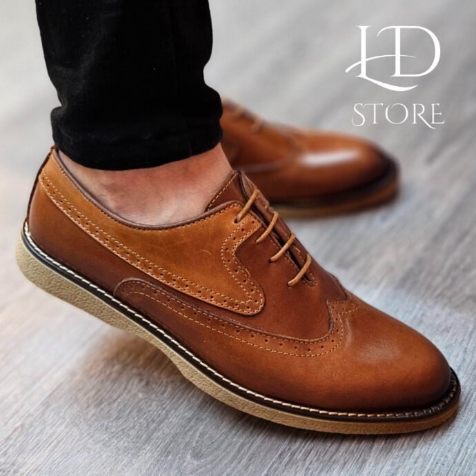 ⁦👞 حذاء كلاسيكي بروغ من الجلد الطبيعي | Chaussures Classiques Brogues en Cuir Véritable ✨⁩ - الصورة ⁦10⁩