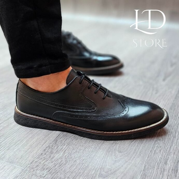 ⁦👞 حذاء كلاسيكي بروغ من الجلد الطبيعي | Chaussures Classiques Brogues en Cuir Véritable ✨⁩ - الصورة ⁦2⁩