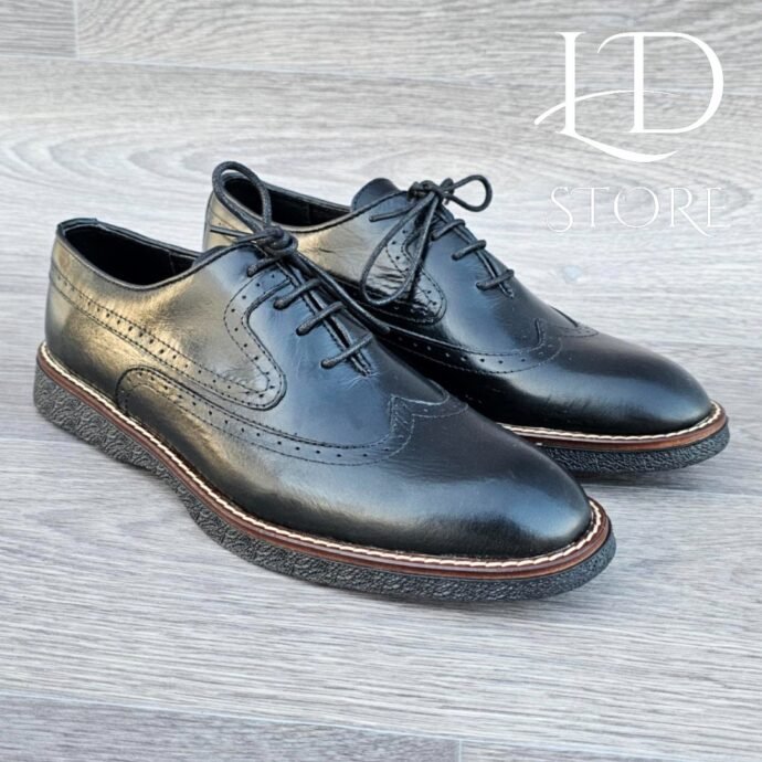 ⁦👞 حذاء كلاسيكي بروغ من الجلد الطبيعي | Chaussures Classiques Brogues en Cuir Véritable ✨⁩ - الصورة ⁦3⁩