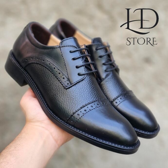 ⁦حذاء كلاسيكي رجالي فاخر من الجلد الطبيعي ✨👞 Chaussures Classiques Crispy en Cuir Véritable⁩ - الصورة ⁦5⁩