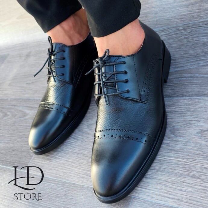 ⁦حذاء كلاسيكي رجالي فاخر من الجلد الطبيعي ✨👞 Chaussures Classiques Crispy en Cuir Véritable⁩ - الصورة ⁦6⁩
