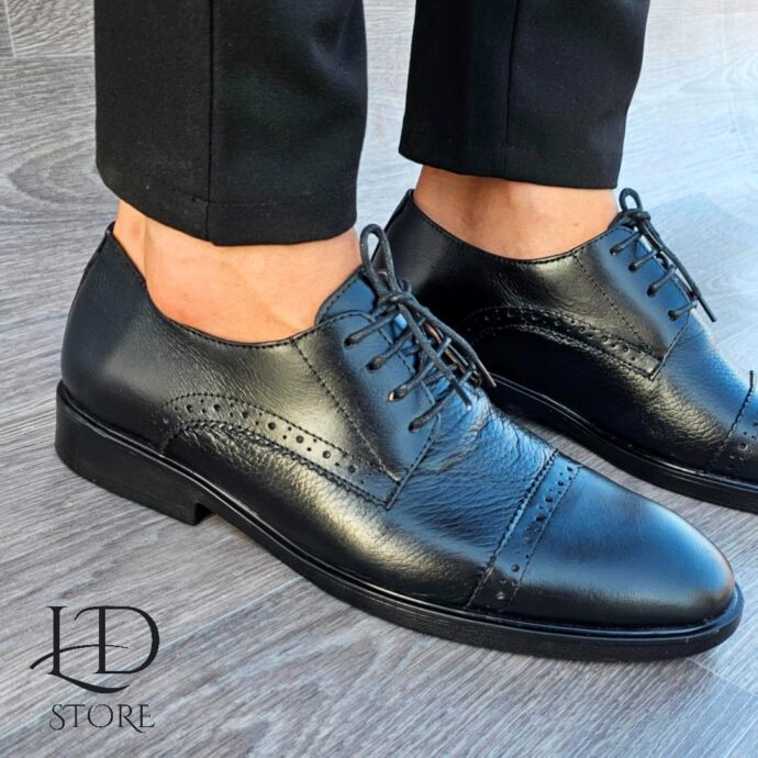 ⁦حذاء كلاسيكي رجالي فاخر من الجلد الطبيعي ✨👞 Chaussures Classiques Crispy en Cuir Véritable⁩ - الصورة ⁦4⁩