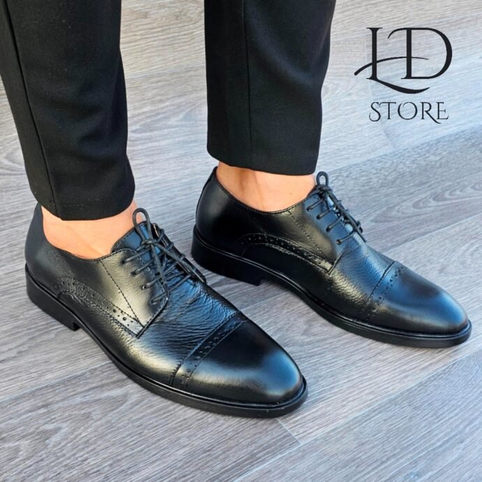 ⁦حذاء كلاسيكي رجالي فاخر من الجلد الطبيعي ✨👞 Chaussures Classiques Crispy en Cuir Véritable⁩ - الصورة ⁦2⁩
