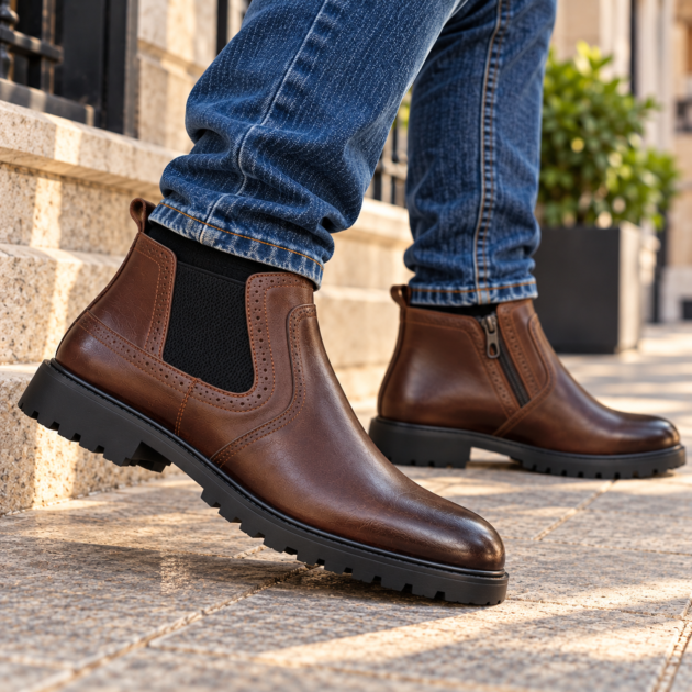 Demi Boots En Cuir Veritable 💯REF 001