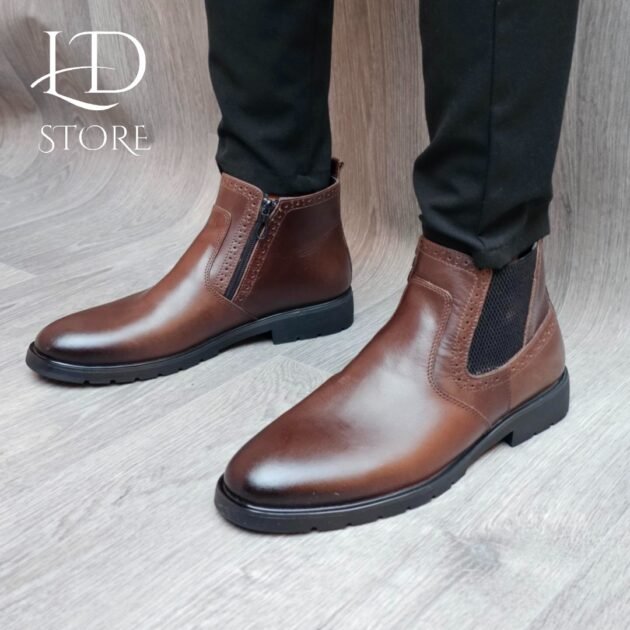 دومي بوت من الجلد الطبيعي 👞 Chelsea Demi Boots en cuir veritable 💯 qualité premium