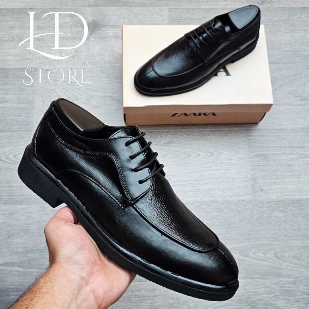 حذاء Derby كلاسيكي خفيف ريشة ☘️ – جلد طبيعي وراحة مضمونة ✨👞 - الصورة 4