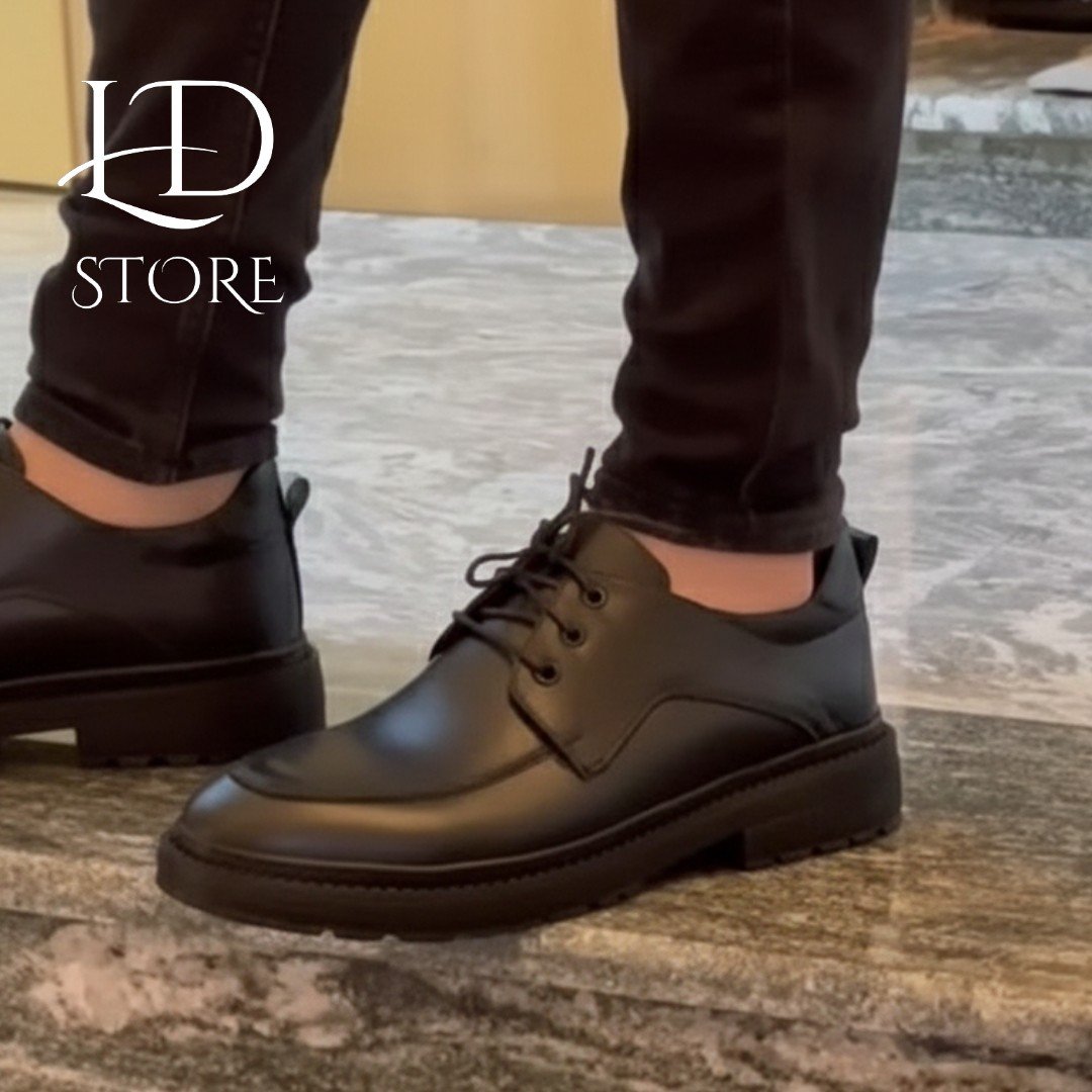 حذاء خفيف ريشة ☘️ من الجلد طبيعي ✨👞 Chaussure Derby en cuir véritable 💯 - الصورة 3